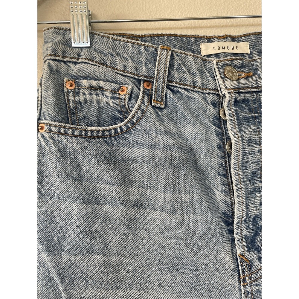 Comune Aberdeen Thrift Straight Fit Jeans‎ Women's Size 27 Button Fly Distressed - Picture 6 of 15